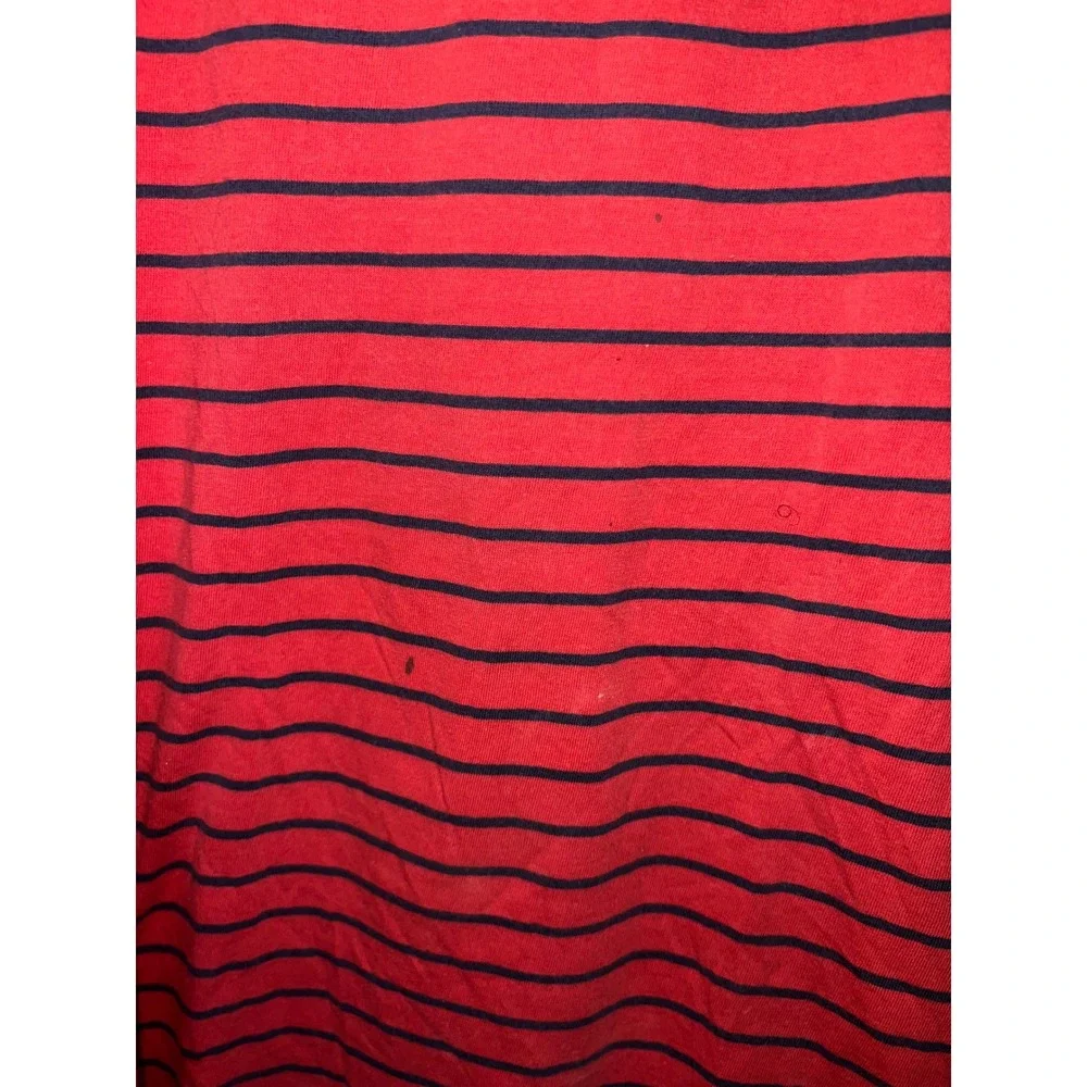 Polo Ralph Lauren Mens Large Red Navy‎ Striped Short Sleeve Crew Neck T-Shirt
